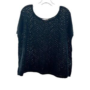 Hollister Women's Open Knit Short Sleeve Sweater Navy Size XS/S New